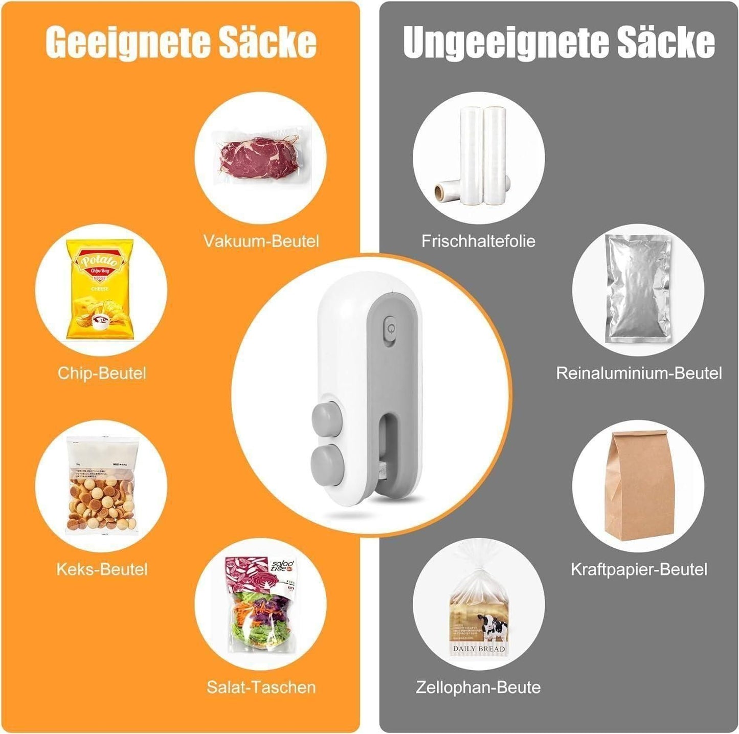 Portable Mini Bag Sealer 2-in-1 | USB Rechargeable Heat Sealer with Cutter & Magnetic Storage