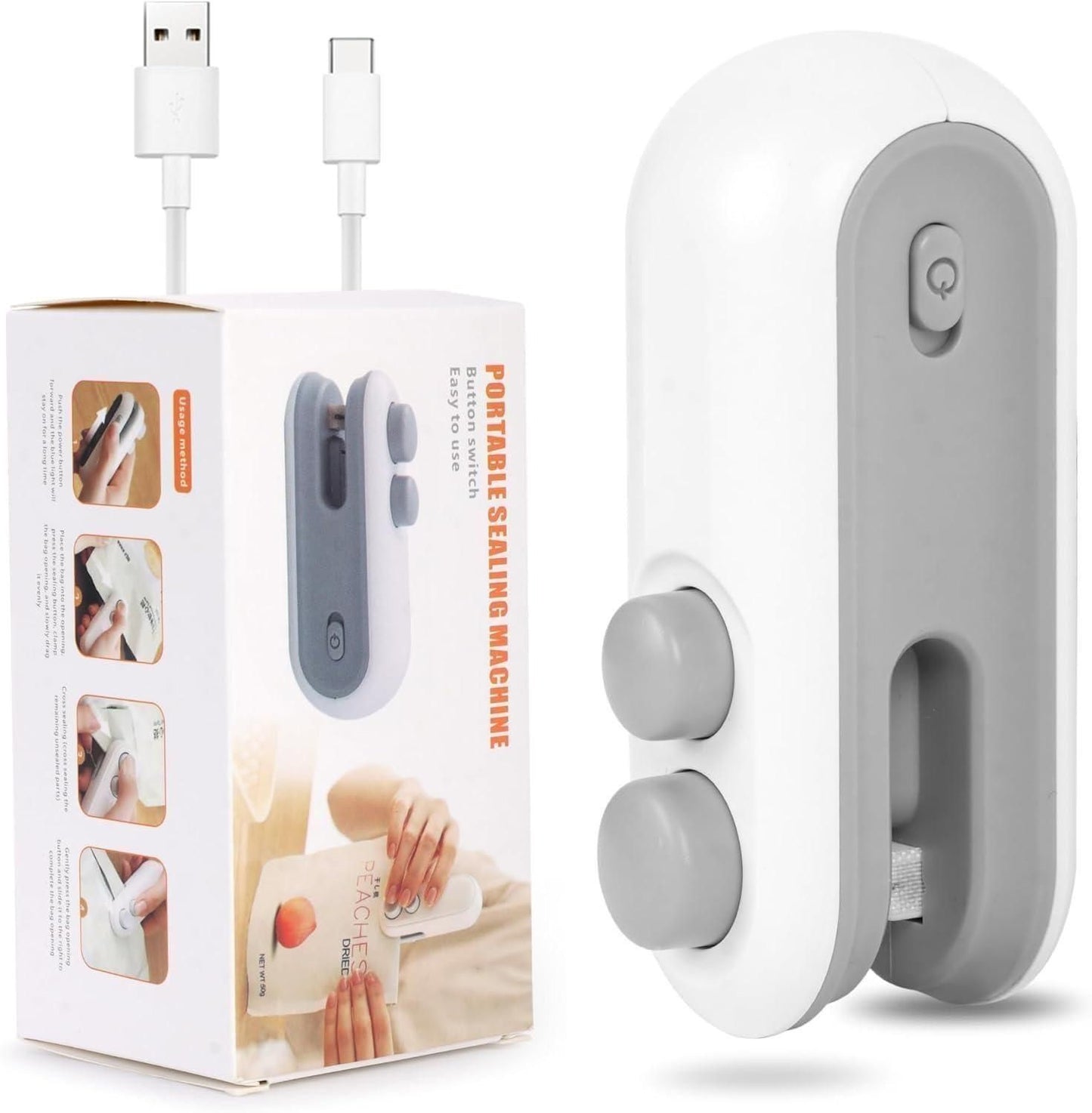 Portable Mini Bag Sealer 2-in-1 | USB Rechargeable Heat Sealer with Cutter & Magnetic Storage