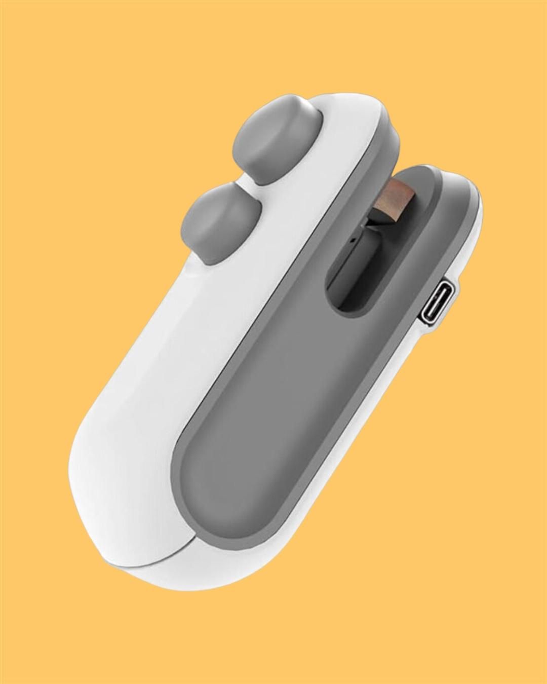 Portable Mini Bag Sealer 2-in-1 | USB Rechargeable Heat Sealer with Cutter & Magnetic Storage