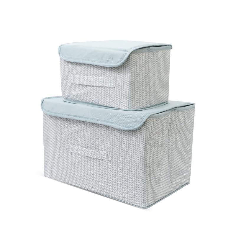 Foldable Non-Woven Big and Small Storage Basket Bins – Pack of 2