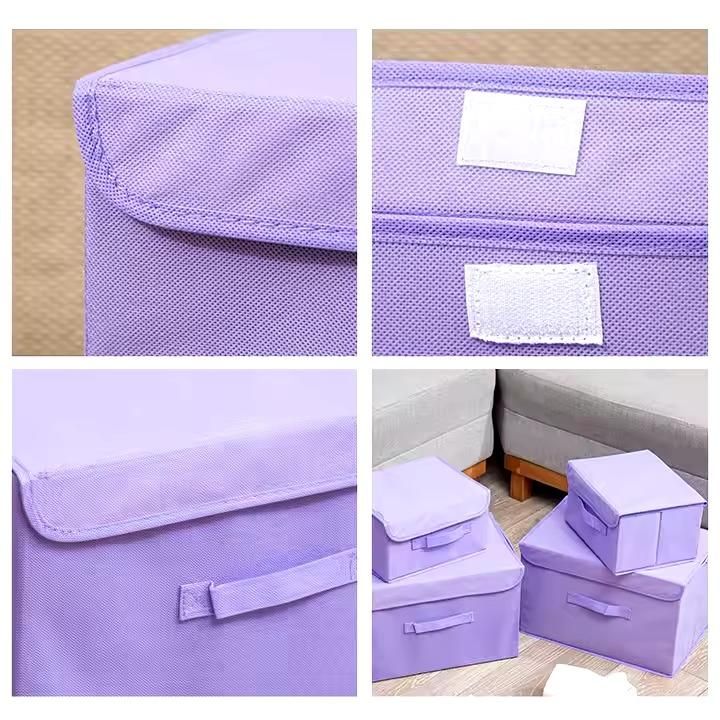 Foldable Non-Woven Big and Small Storage Basket Bins – Pack of 2