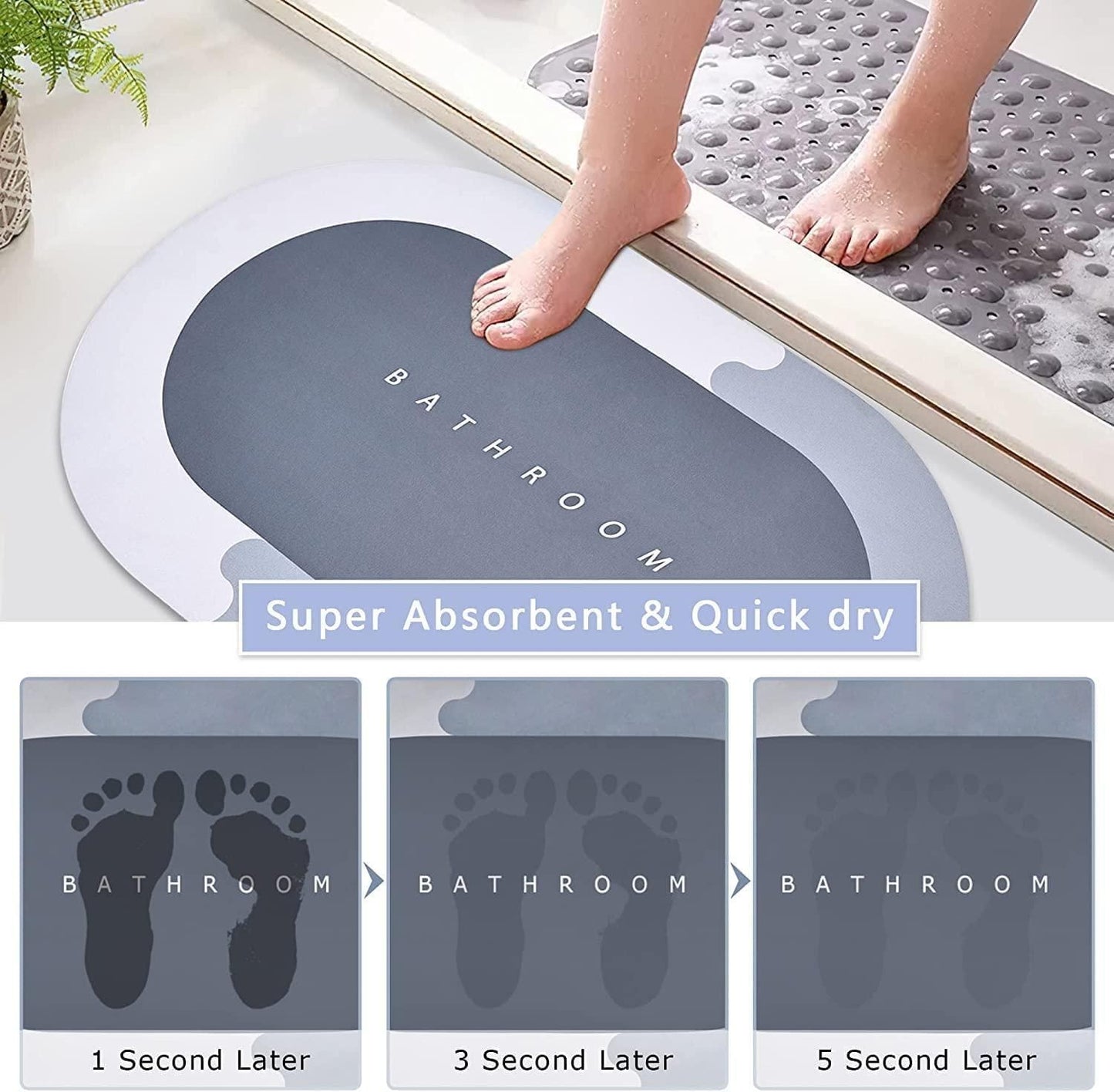 Quick Drying Bathroom & Door Mat – Super Absorbent & Anti-Slip