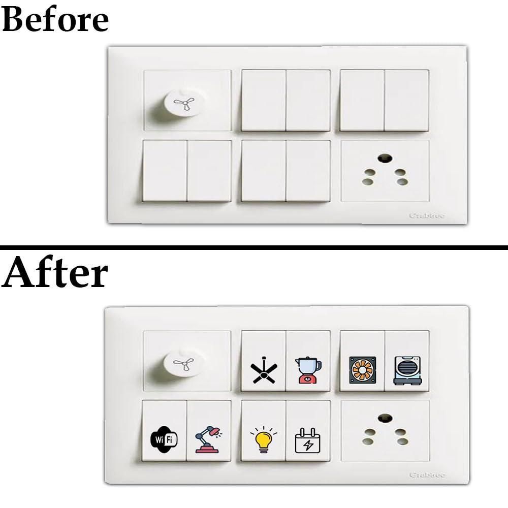 3D Premium Switch Stickers (298 pcs) | Decorative & Functional Labels