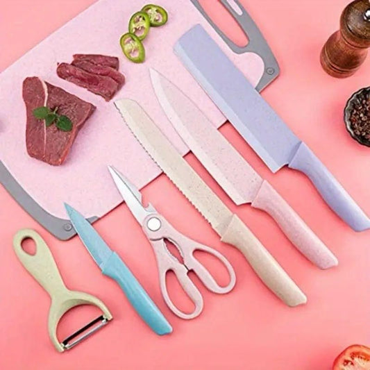 Colorful Kitchen Knife Set – All-in-One Cooking Essential