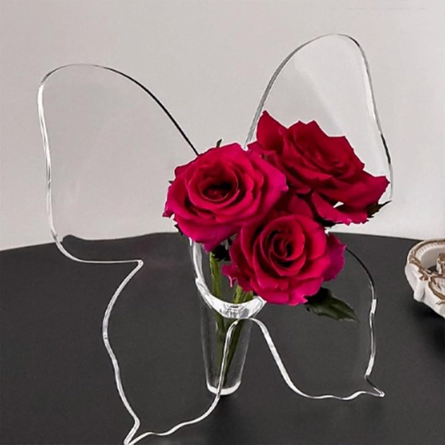Clear Butterfly Frame Vase – Artistic Flower Holder