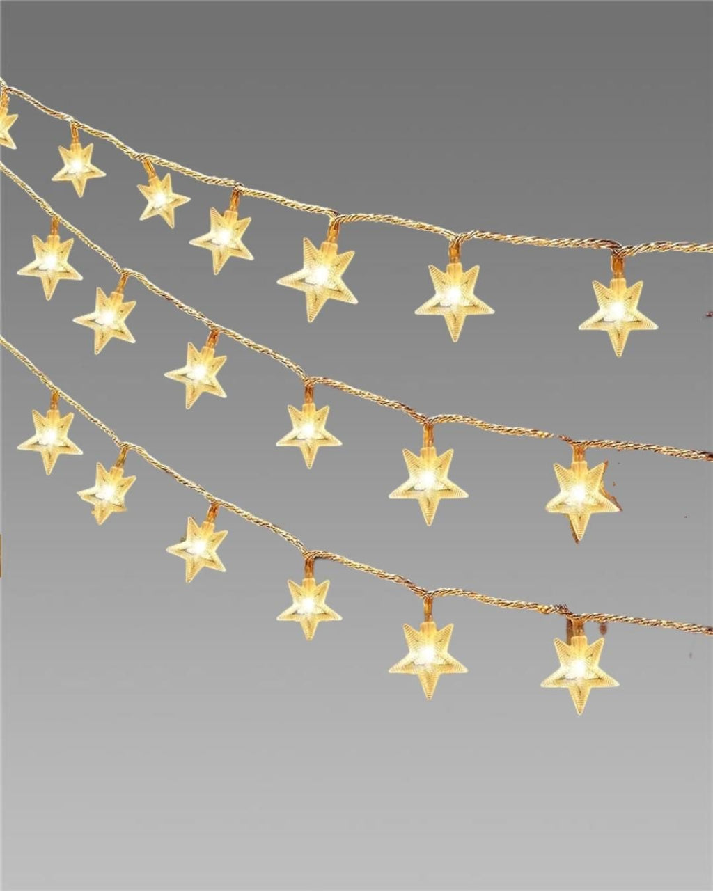 Serial String Star Lights – Warm White 16 LED Fairy Lights
