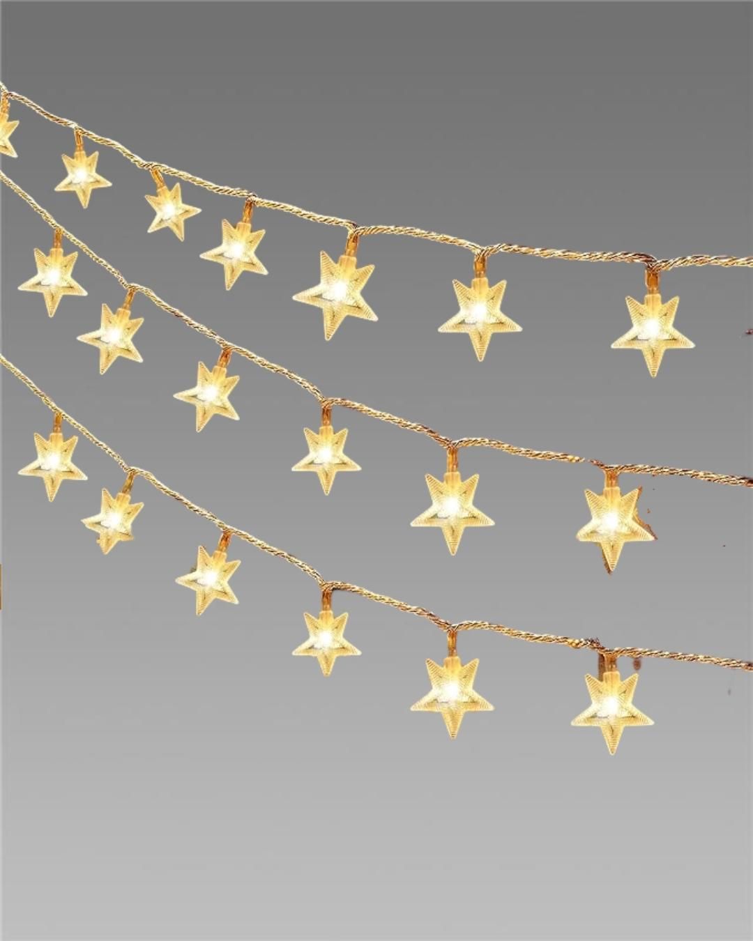 Serial String Star Lights – Warm White 16 LED Fairy Lights