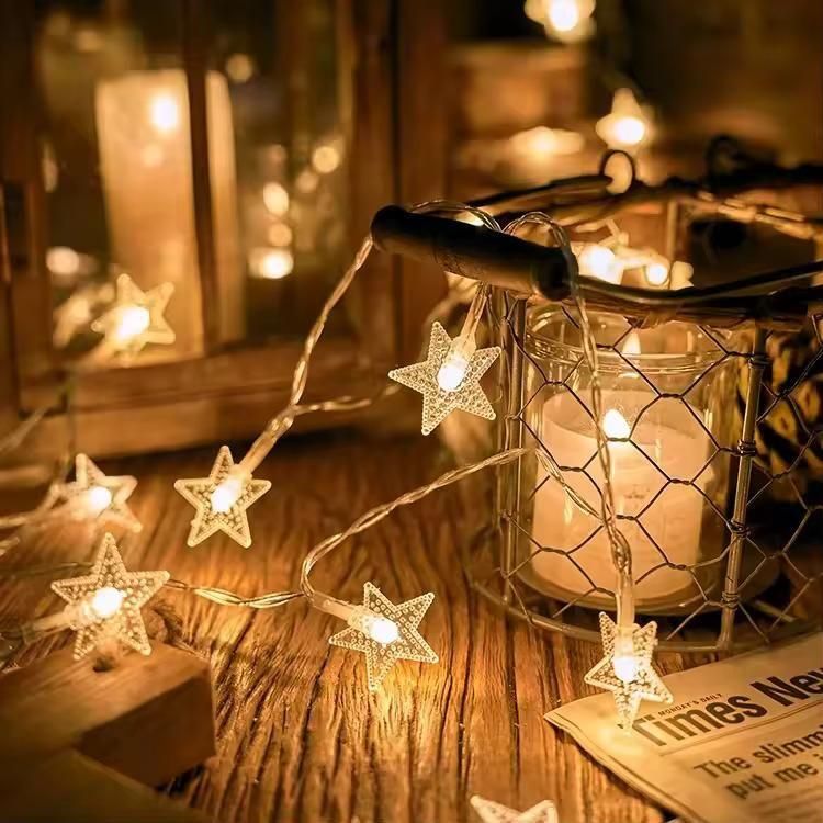Serial String Star Lights – Warm White 16 LED Fairy Lights