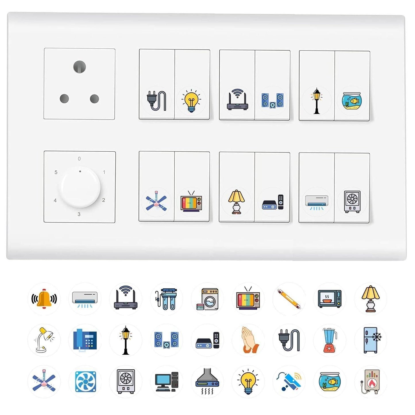 3D Premium Switch Stickers (298 pcs) | Decorative & Functional Labels