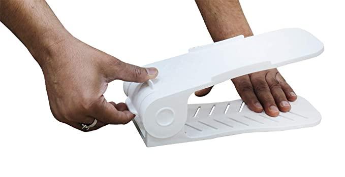 Shoe Rack Space Saver – Adjustable Plastic Shoe Organizer (Pack of 6)