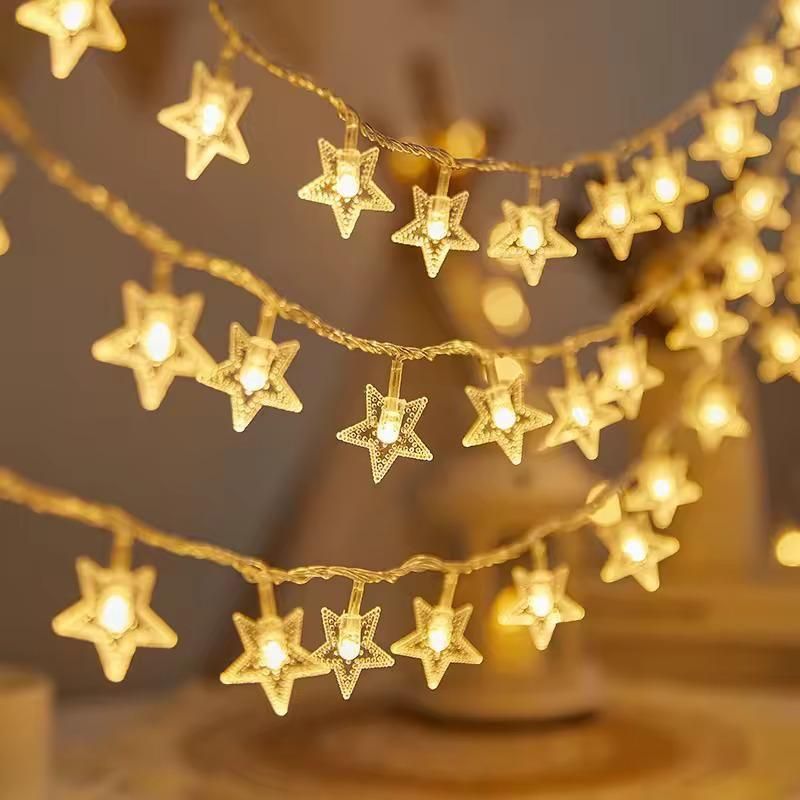 Serial String Star Lights – Warm White 16 LED Fairy Lights