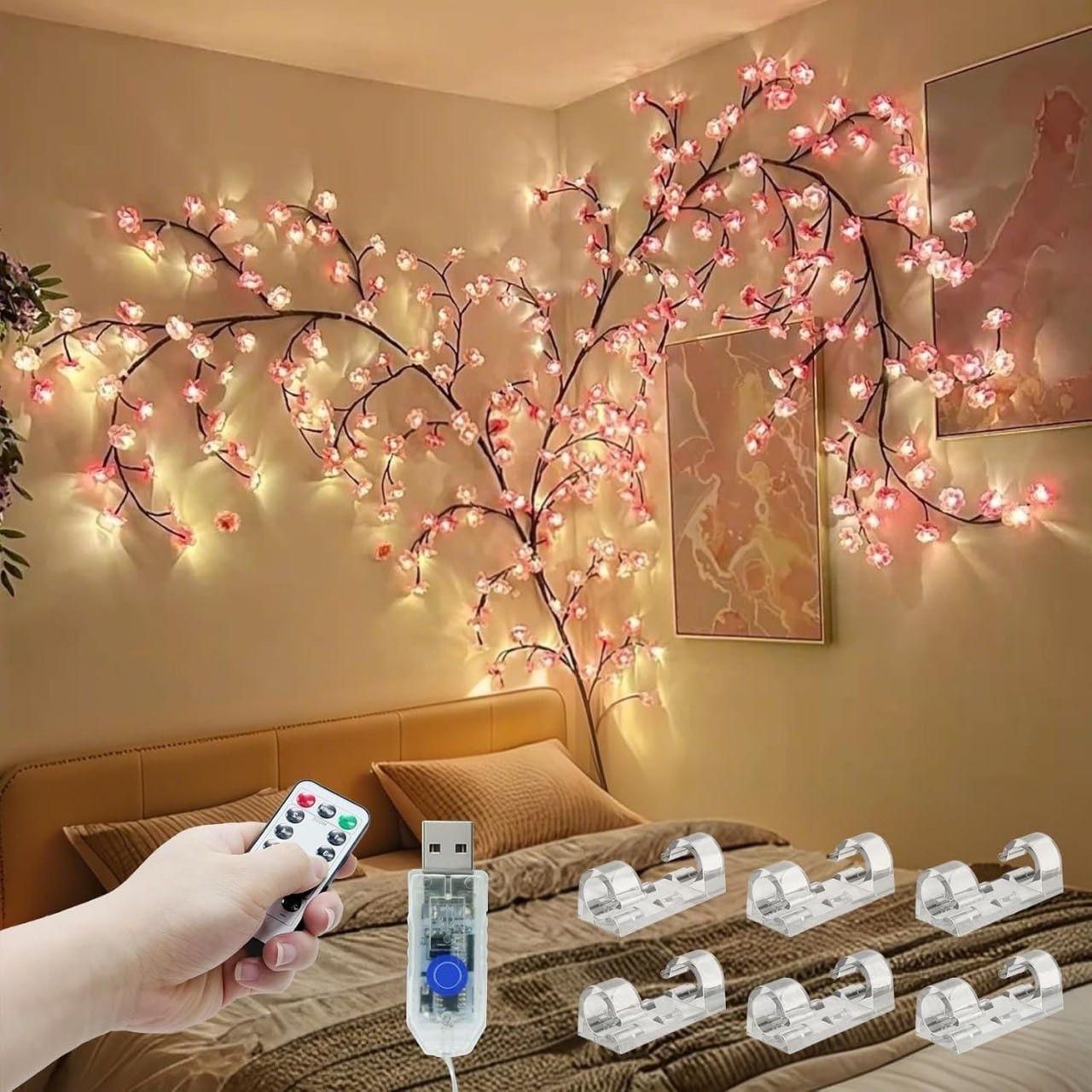 Cherry LED Tree Branch Lights – Creative Wall Décor