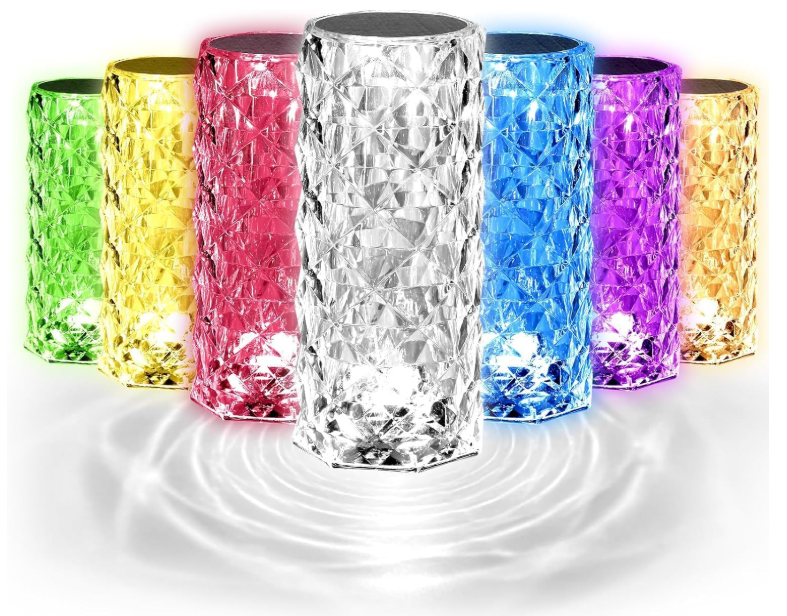 Crystal Table Lamp – 16 Color Changing RGB Rose Diamond