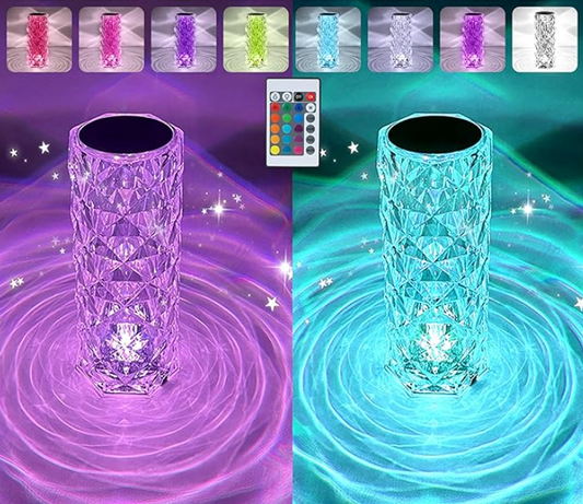 Crystal Table Lamp – 16 Color Changing RGB Rose Diamond