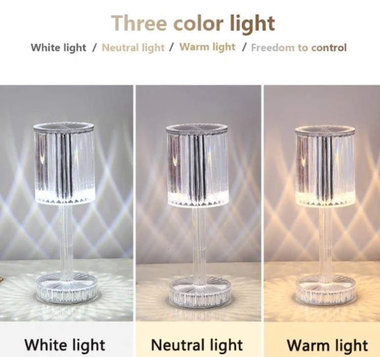 Crystal RGB Table Lamp – 16 Colors with Remote & Touch Control