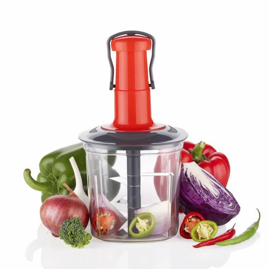 Manual Push Chopper – Fast & Effortless Vegetable Cutter (Hand Press, 3 Blades)